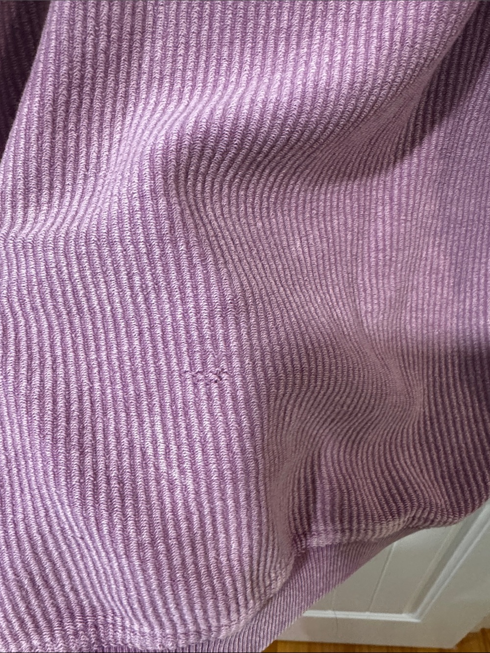 Womens Ribbed Crewneck Sweatshirt in Dusty Lavender - - Picture 5 of 6